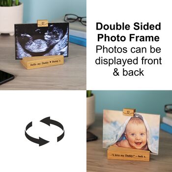 Personalised Oak Or Walnut Base Photo Frame And Print, 5 of 12