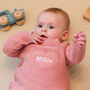 Personalised Pink Knitted New Born Baby Twin Set, thumbnail 2 of 12