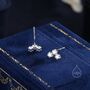 Sterling Silver Tiny Star Aurora Ab Cz Trio Stud Earrings, thumbnail 7 of 12