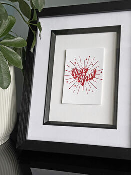 'Love You! Starburst' Little Letterpress Print, 2 of 8
