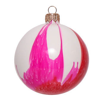 Christmas Splash Glass Bauble Flame, 8cm, 2 of 2