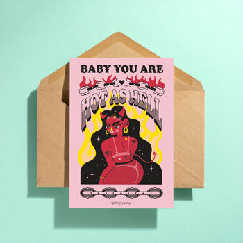 Hot As Hell Love Greeting Card, 3 of 3