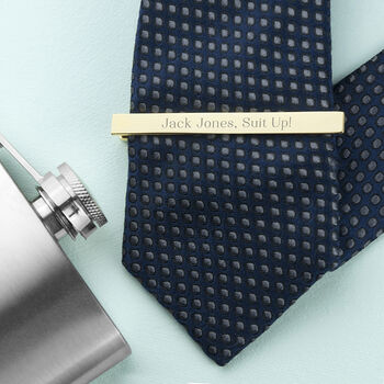 Personalised Gold Plated Tie Clip, 3 of 4