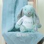 Personalised Sage Toffee Moon Blanket And Blossom Bunny, thumbnail 2 of 5