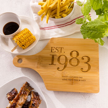 Personalised Father's Day Retro Year Chopping Board, 3 of 5