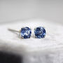 Blue Sapphire Stud Earrings In Silver Or Gold, thumbnail 7 of 12