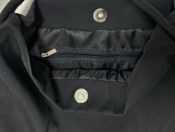 Black Waterproof Nylon Long Strap Shoulder Bag, 5 of 9