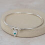 Sterling Silver Diamond And Turquoise Charm Bangle, thumbnail 1 of 3