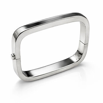 Rectangular Solid Sterling Silver Bangle, 3 of 7