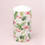 G Decor Tropical Flamingo Floral Retro Pillar Candle, thumbnail 3 of 5