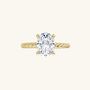 Oval Engagement Ring Lab Grown 1 Ctw Diamond Rope Band, thumbnail 2 of 5