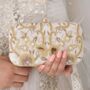 Daniya Ivory Silk Embroidered Clutch, thumbnail 2 of 5