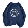 Smiley Face Navy Sweatshirt – Cosy Gift With Good Vibes Summer Sale, thumbnail 2 of 6