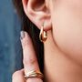 Huggie Hoop Polished Gold Plated Silver Earrings, thumbnail 5 of 7