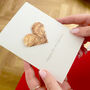 Personalised 5th Wood Anniversary Origami Heart Card, thumbnail 5 of 5