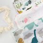 Rainbow Bunny Muslin New Baby Gift Set In Keepsake Box, thumbnail 7 of 8