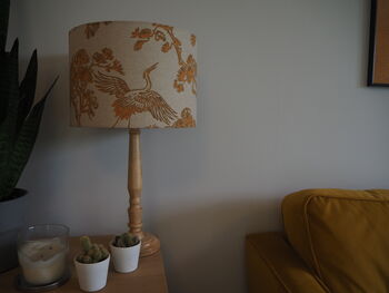 Oriental Crane Mustard Lampshade, 3 of 9