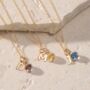Yellow Gold Initial And Cz Birthstone Necklace, thumbnail 7 of 11