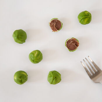 Pair Of Stocking Filler Chocolate Brussels Sprouts, 3 of 6