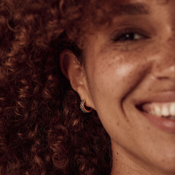 Gold Checkerboard Hoops, 4 of 5