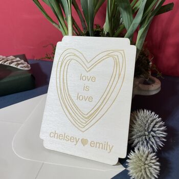 Personalised Wooden Love Is Love Valentine's Plaque, 7 of 10