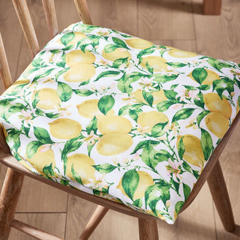 Lemon Print Seat Pad Cushion, 3 of 4