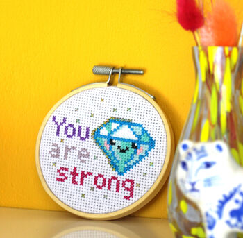 You Are Strong Mini Cross Stitch Kit, 2 of 10