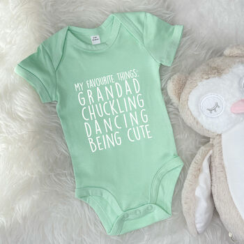 'My Favourite Things' Personalised Babygrow, 5 of 7