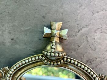 30cm Distressed Silver Baroque Crown Wall Mirror, 5 of 8