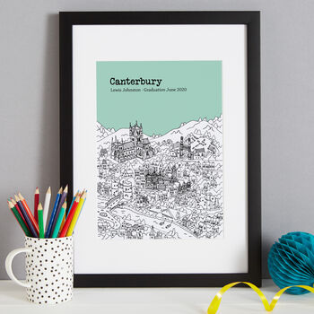 Personalised Canterbury Graduation Gift Print, 7 of 9