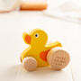 Personalised Push Along Wooden Duck Toy, thumbnail 1 of 4