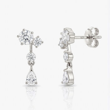 Gold Or Silver Crystal Drop Stud Earrings, Bridal Style Jewellery, 4 of 4