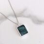 The Rectangle Emerald Sterling Silver Necklace, thumbnail 2 of 7