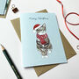 Brown Tabby Cat Christmas Card, thumbnail 2 of 2