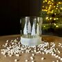 Frosted White Trees Glass Tea Light Holder, thumbnail 1 of 2