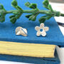Thank You Bridesmaid Flower And Leaf Mismatched Wedding Earrings, thumbnail 2 of 12