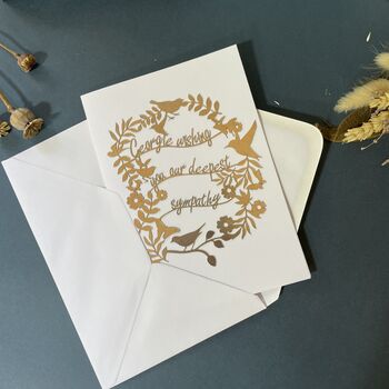 Personalised Sympathy Silver Papercut Card, 10 of 12