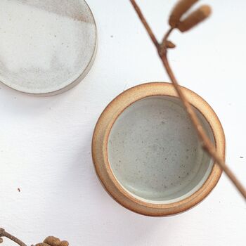 Ceramic Lidded Pot In An Almond Glaze, 3 of 3