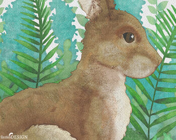 Personalised Rabbit New Baby Fine Art Print, 2 of 6