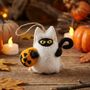 Handmade Felt Boo! Cat Hanging Halloween Decoration, thumbnail 1 of 5