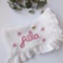 Personalised Frill White Blanket,Baby Gift, thumbnail 2 of 6