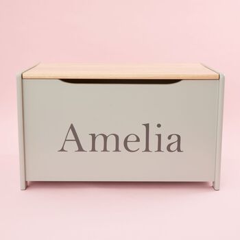 Personalised Grey Toy Box, 2 of 4