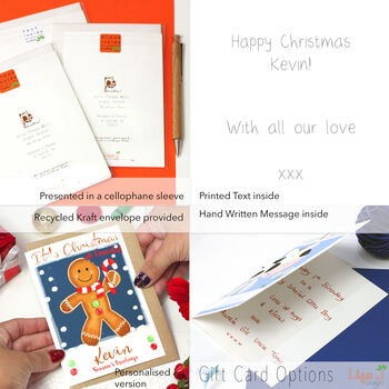 Personalised Gingerbread Man Relation Christmas Card, 5 of 5