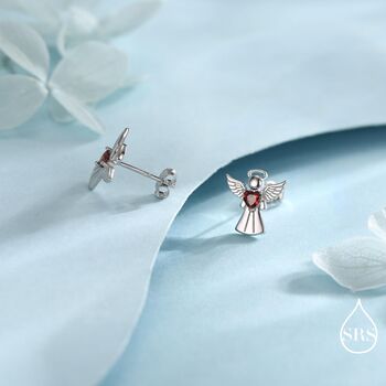 Sterling Silver Angel Stud Earrings, 4 of 12