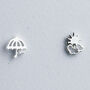 Sterling Silver Umbrella And Sun Stud Earrings, thumbnail 2 of 4