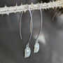 Rectanlge Freshwater Pearl Sterling Silver Earrings, thumbnail 1 of 10