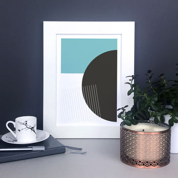 Turquoise Minimal Geometric Abstract Wall Art, 6 of 7