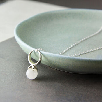Sterling Silver Moonstone Drop Necklace, 4 of 7