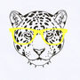 Kids Personalised Leopard In Glasses T Shirt, thumbnail 2 of 4