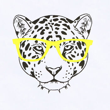 Kids Personalised Leopard In Glasses T Shirt, 2 of 4